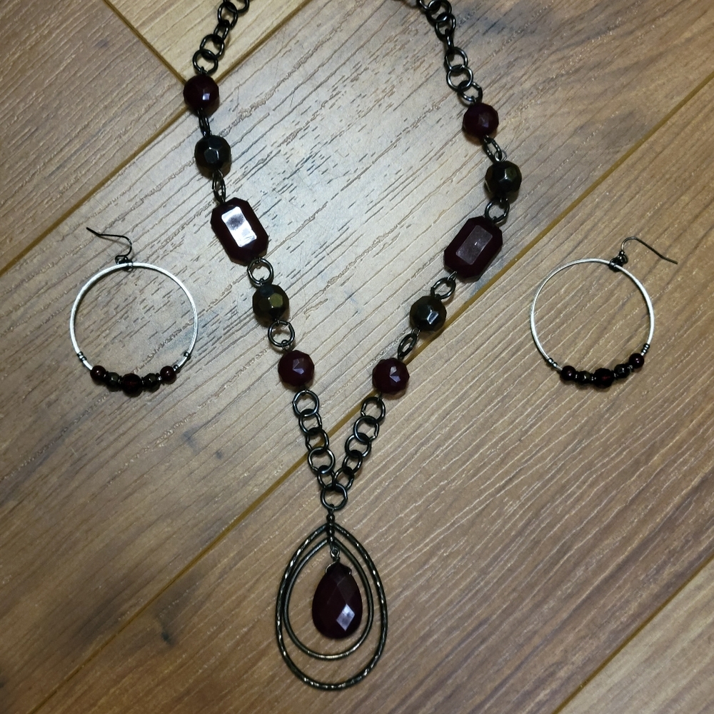 Beautiful Beaded Necklace and Earrings Set